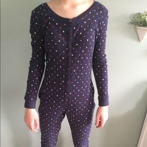 Polka dot pajama onesie